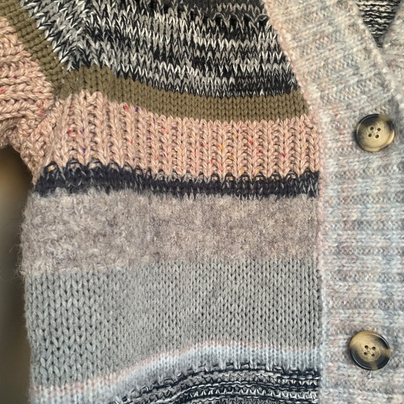 Cabi Boyfriend Button Cardigan Sweater Sz.M Neutral Browns Gray - Picture 5 of 11